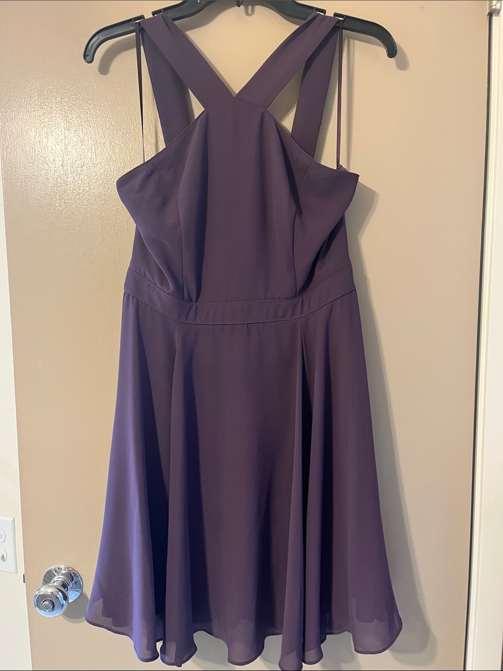 Lulu's Plum Purple Cross-Back Midi Dress